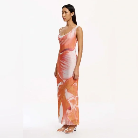 significant Other Coira Maxi Dress in Tangerine Bloom Orange Size 4 NWT - Picture 2 of 7